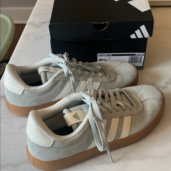adidas Shoes - Adidas VL Court Sneakers in silver and White